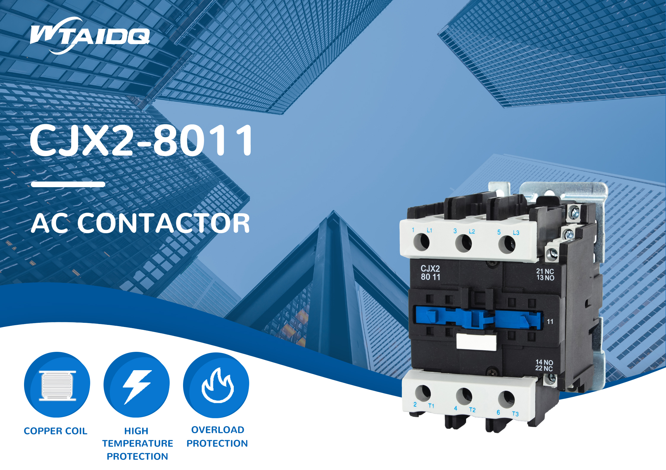 Ffatri Contactor AC 80A, CJX2-8011, Schneider LC18011, AC24V, AC220V, AC380V