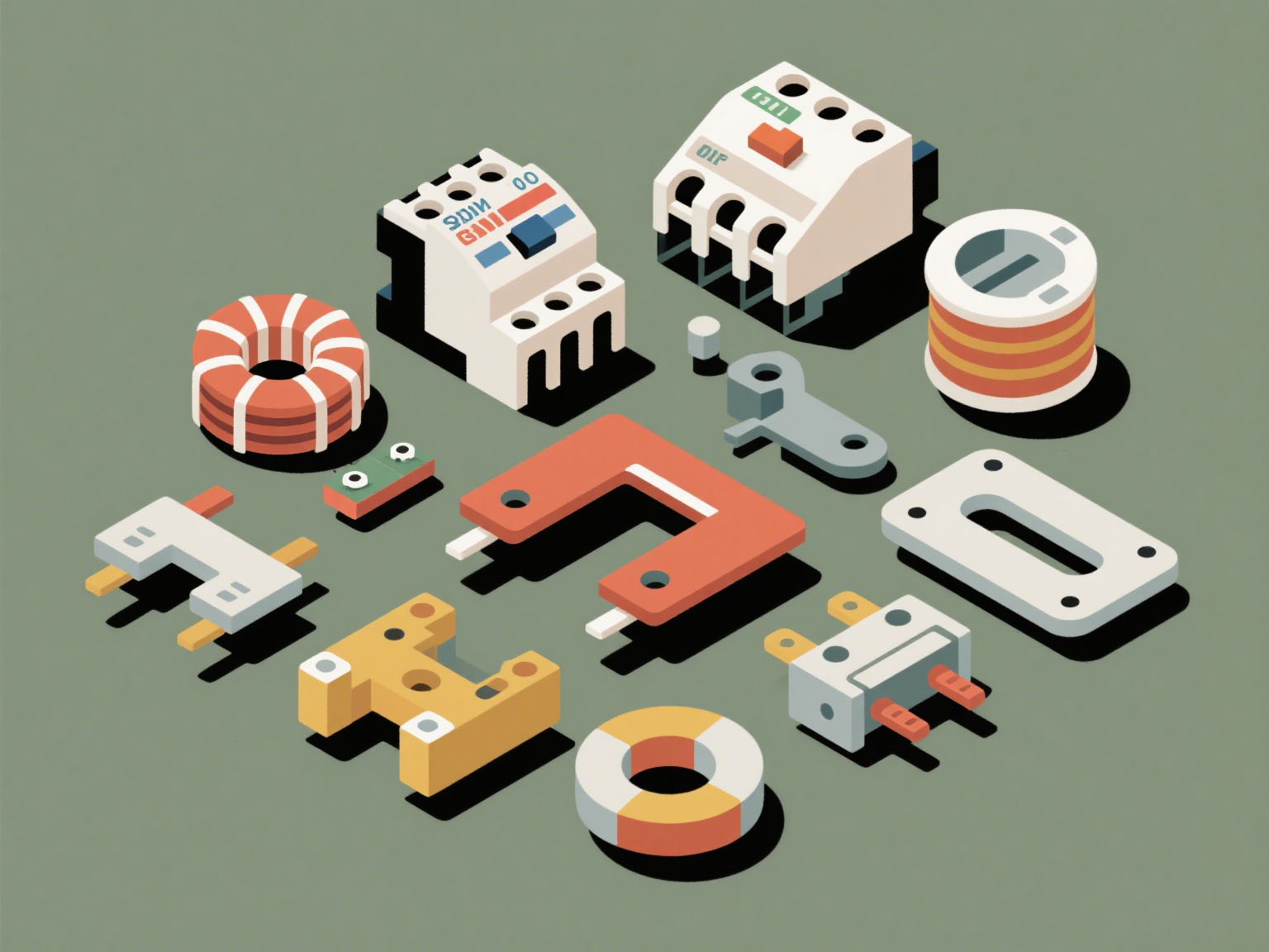 Components of an electrical contactor