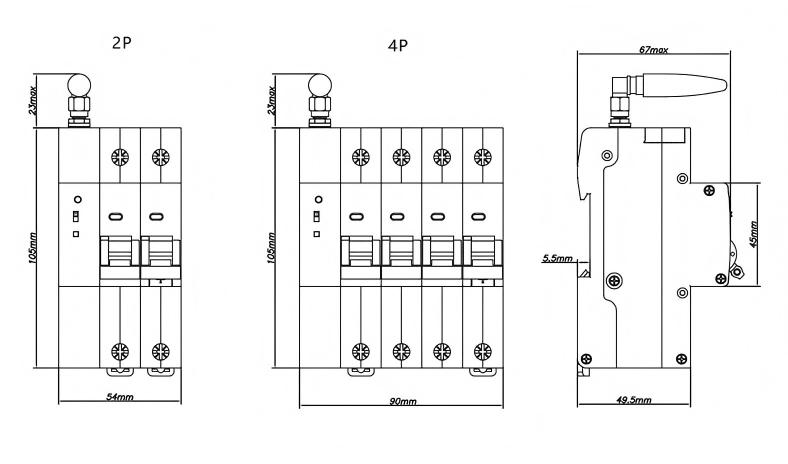 WTB2-80ML Dimensions
