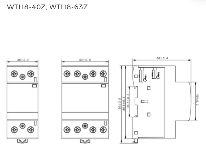 WTH8-63Z dimensions